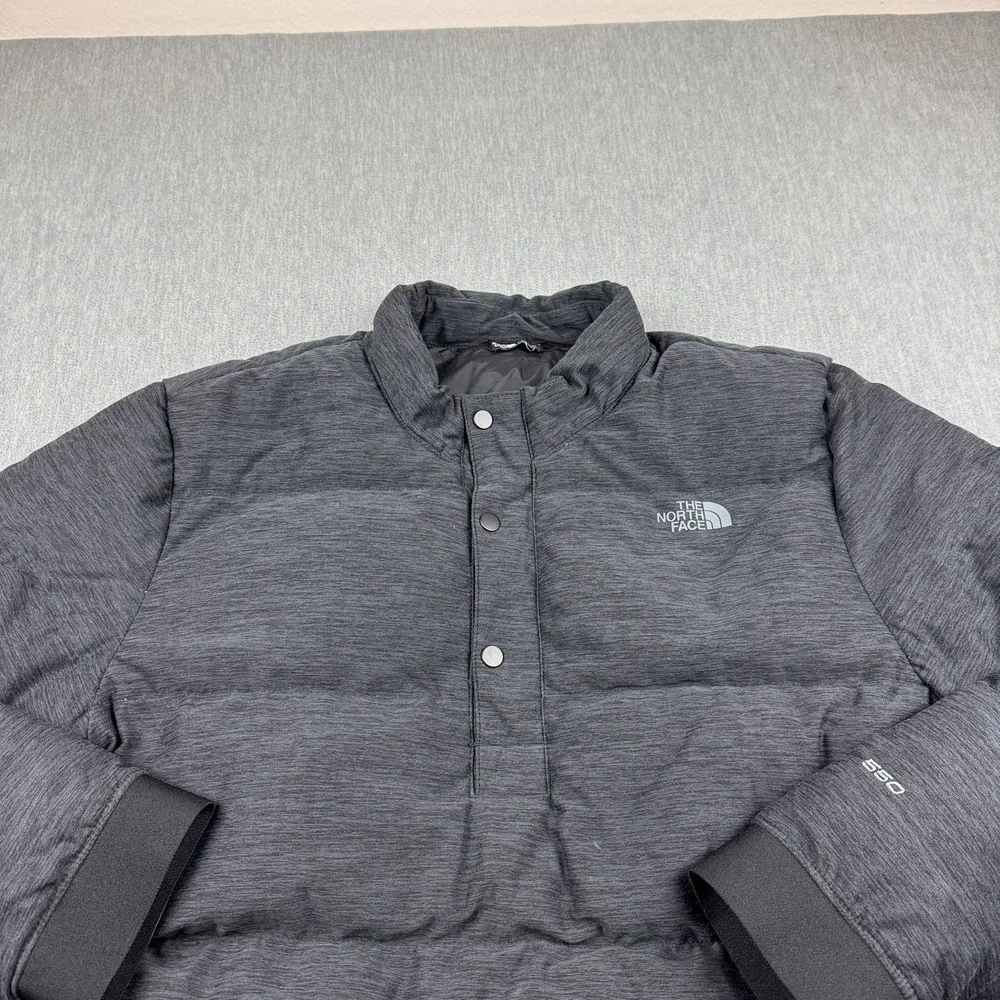 The North‎ Face Jacket Mens Large Gray Eros 550 Goose Down Puffer Light 1/2 Snap